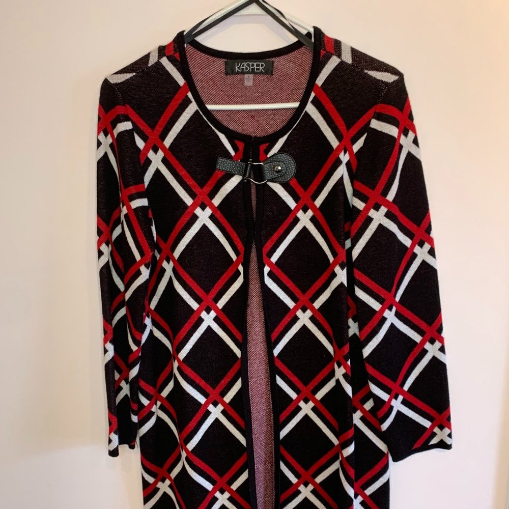 Kasper Long Duster Cardigan Sweater Size: M
